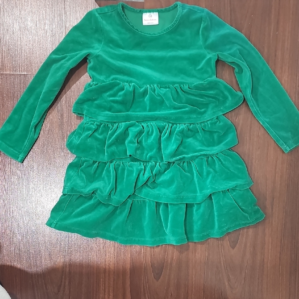 Hanna Andersson Emerald Velvet Kids Dress